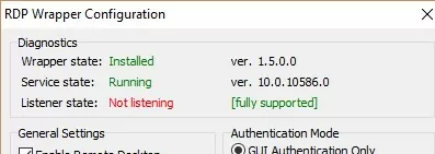 RDP Wrapper not working