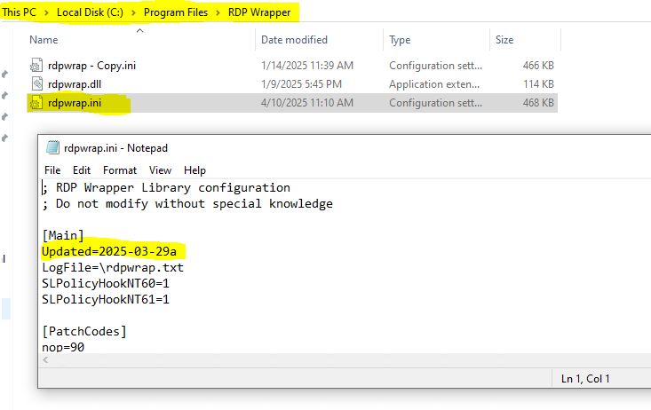 Wrapper Update code
